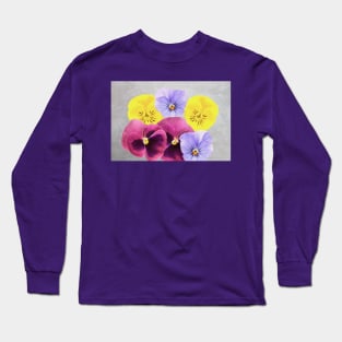 Pretty Pansy Flowers Long Sleeve T-Shirt